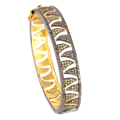 Interlocking Claw Bracelet - Champagne Diamonds & Sapphire