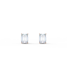 Emerald cut Diamond Stud Earrings