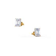 Emerald cut Diamond Stud Earrings