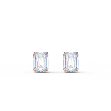 Emerald cut Diamond Stud Earrings