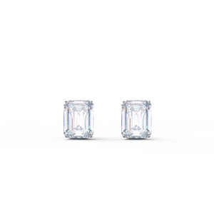 Emerald cut Diamond Stud Earrings