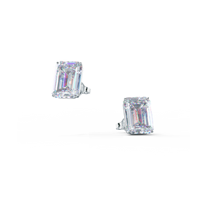 Emerald cut Diamond Stud Earrings