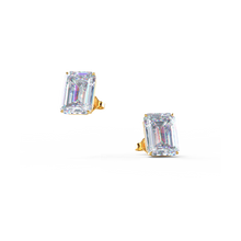 Emerald cut Diamond Stud Earrings
