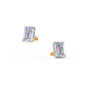 Emerald cut Diamond Stud Earrings