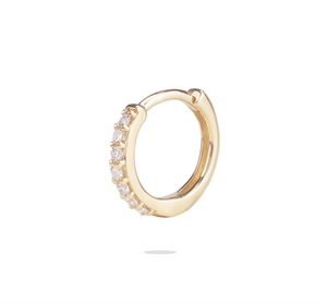 14K Gold Diamond Huggies