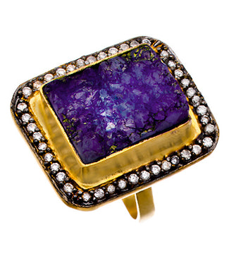 Textured Druzy Ring