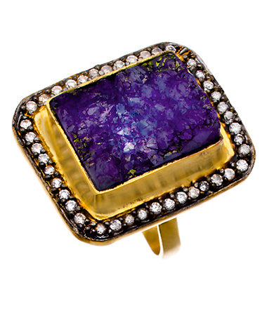 Textured Druzy Ring