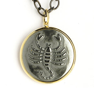 Scorpio hematite necklace