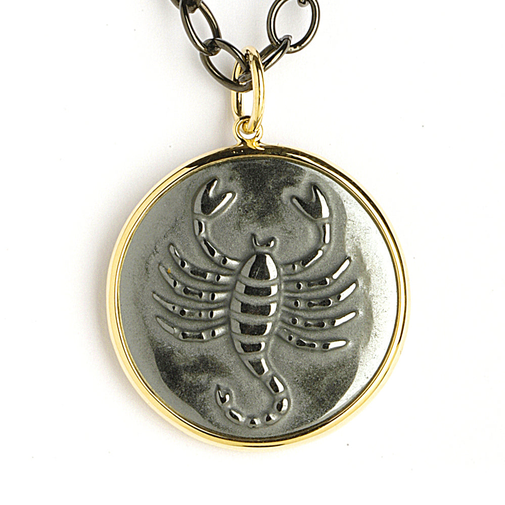 Scorpio hematite necklace