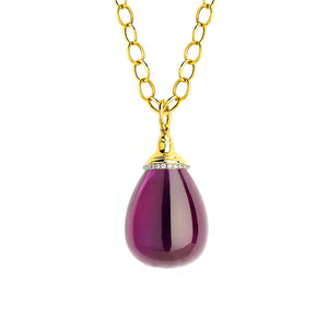 Amethyst & diamond mogul drop pendant