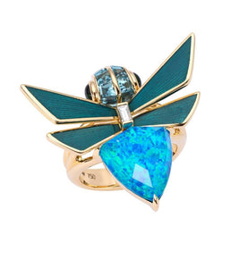 Jitterbug Black Opalescent Ring